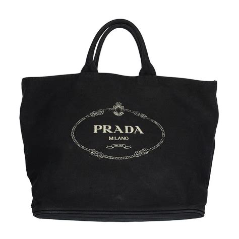 prada logo canvas tote|prada canvas tote large.